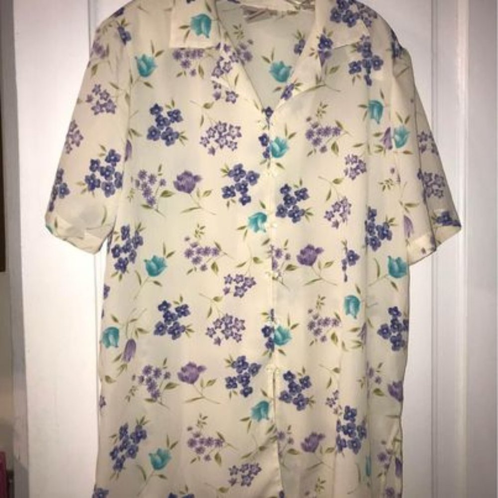Vintage Worthington Floral Blouse (Size 20)